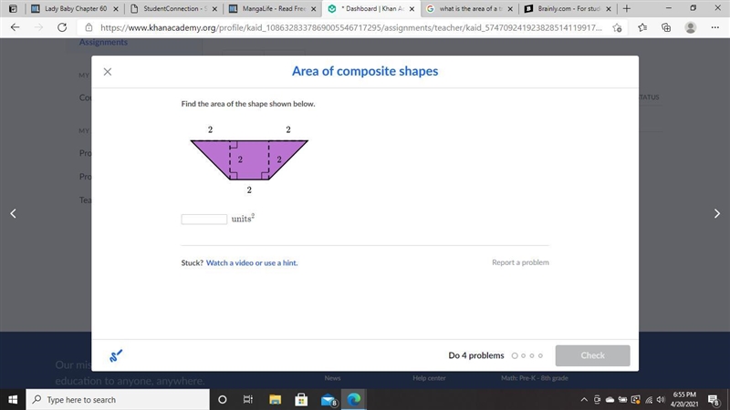 What is the area of the trapozoid?-example-1