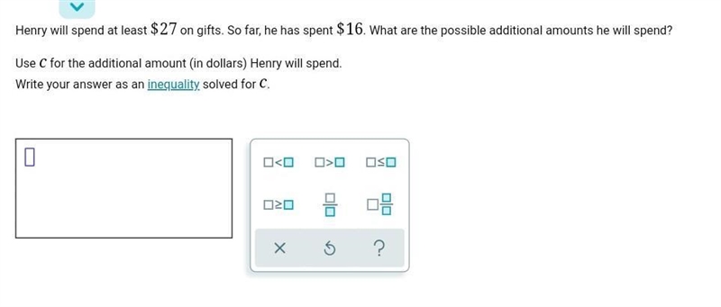 Write answer as an inequality solved for c ​-example-1