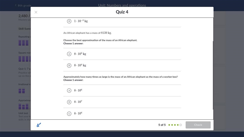 Choice A) A 1 \cdot 10^{-4}\text{ kg}1⋅10 −4 kg1, dot, 10, start superscript, minus-example-1