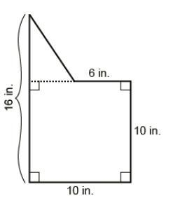 What is the area of this figure? Question 10 options: 124 in2 112 in2 184 in2-example-1