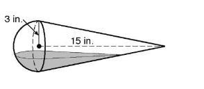 (Geometry) Suppose the amount of water in the container is exactly enough to fill-example-1