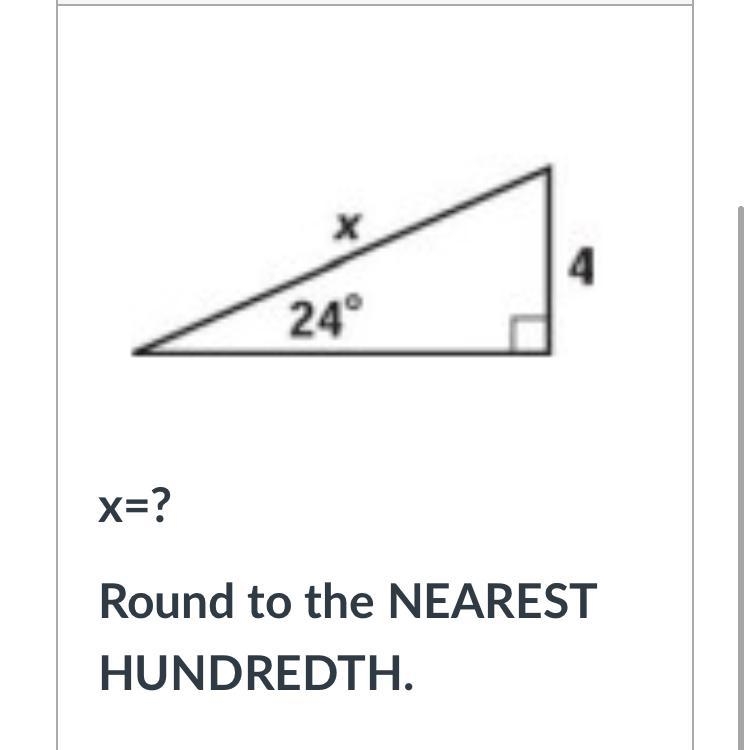 What’s X=? Round to the Nearest Hundredth-example-1