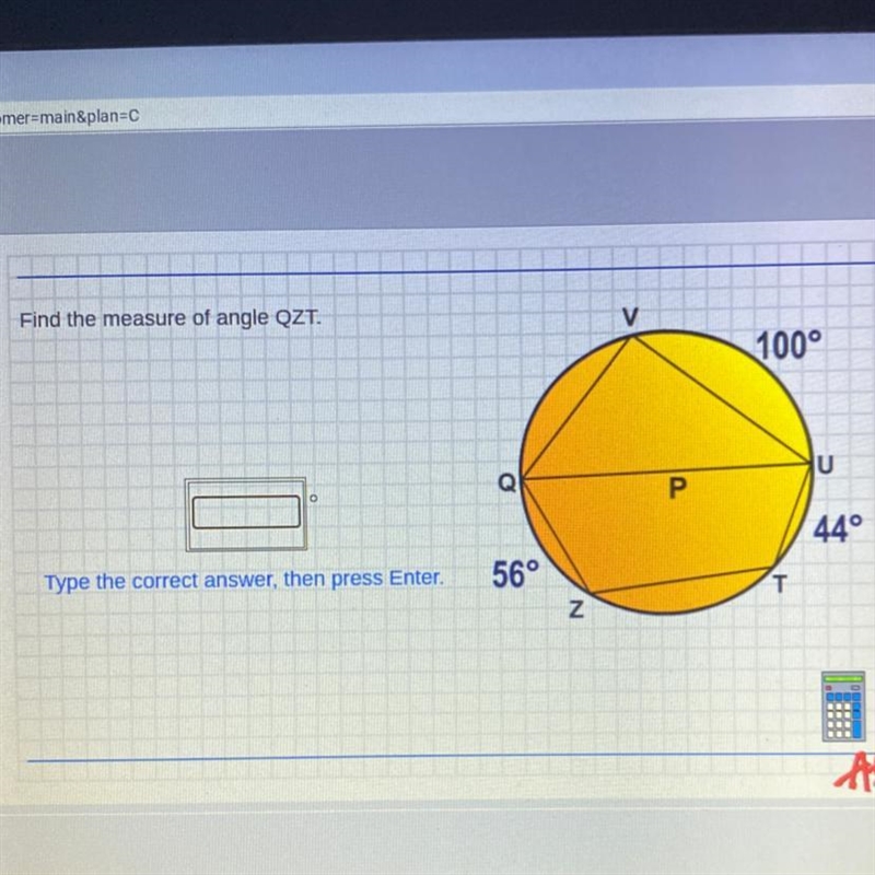 Find the measure of angle QZT.-example-1