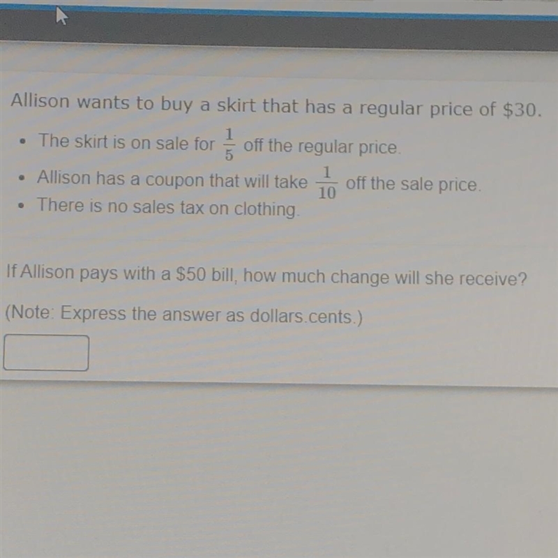 If Allison pays with a $50 bill, how much change will she have?-example-1