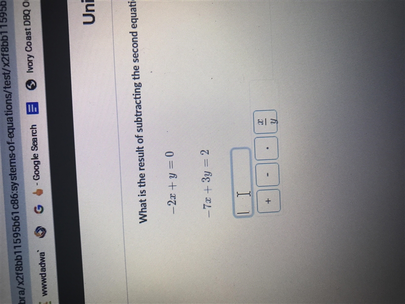 What is the result of subtracting the second equation from the first-example-1