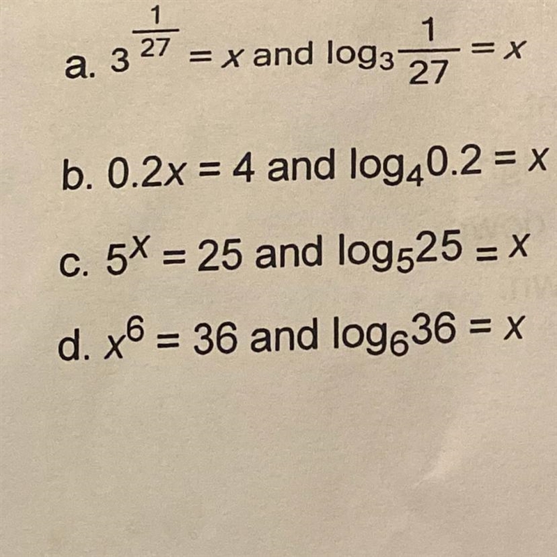 15. Which best reflects a correct conversion of an equation in exponential form to-example-1