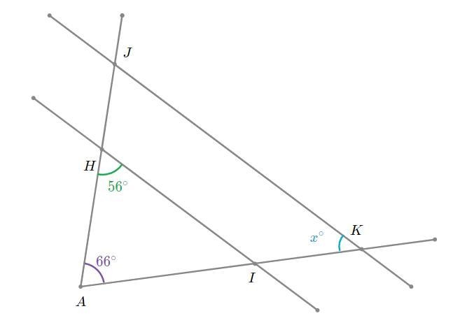 What is the measure of ∠x? ∠x = ___-example-1