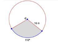 What is the approximate area of the shaded sector in the circle shown below A. 491in-example-1