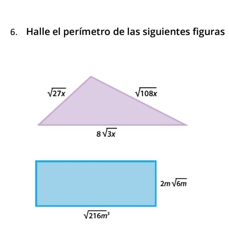 Halle el perimetro de las siguientes figuras. ​-example-1