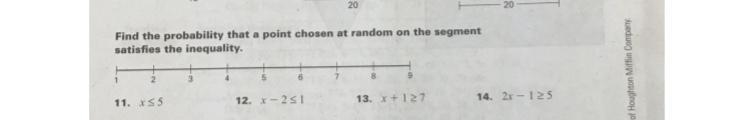 Find the probability that a point chosen at random on the segment satisfies the inequality-example-1