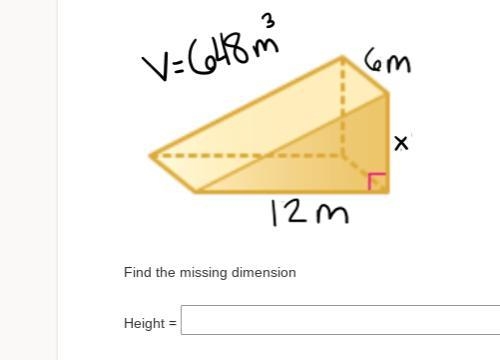 Find the missing dimension Height.-example-1