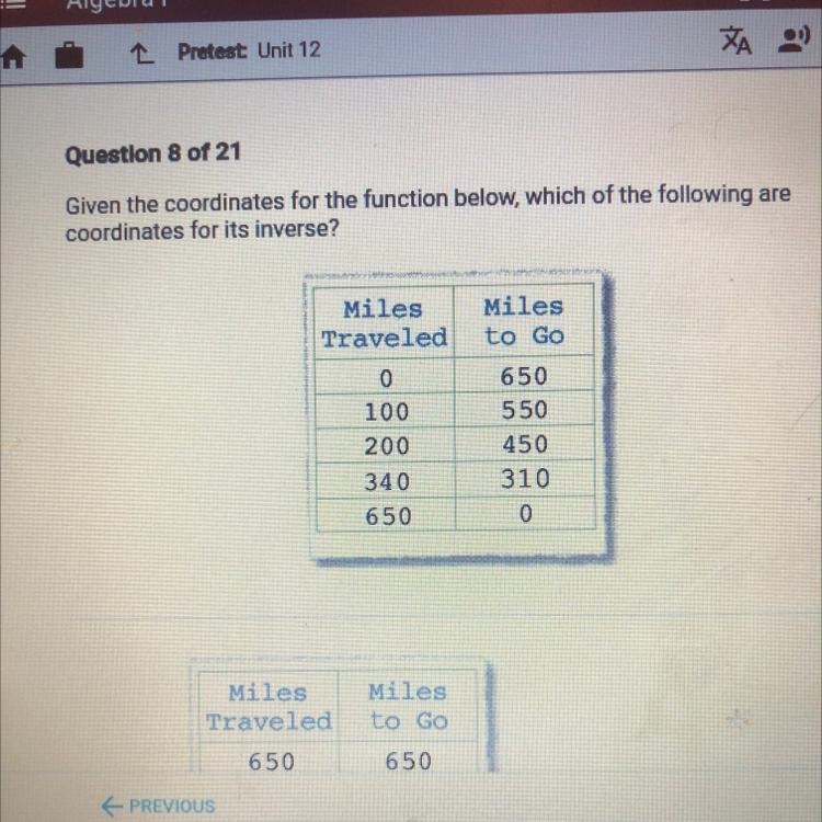 Given the coordinates for the function below, who of the following are coordinates-example-1