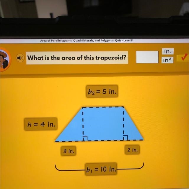 What is the area of this trapezoid b1=6 h=5 b2=2-example-1