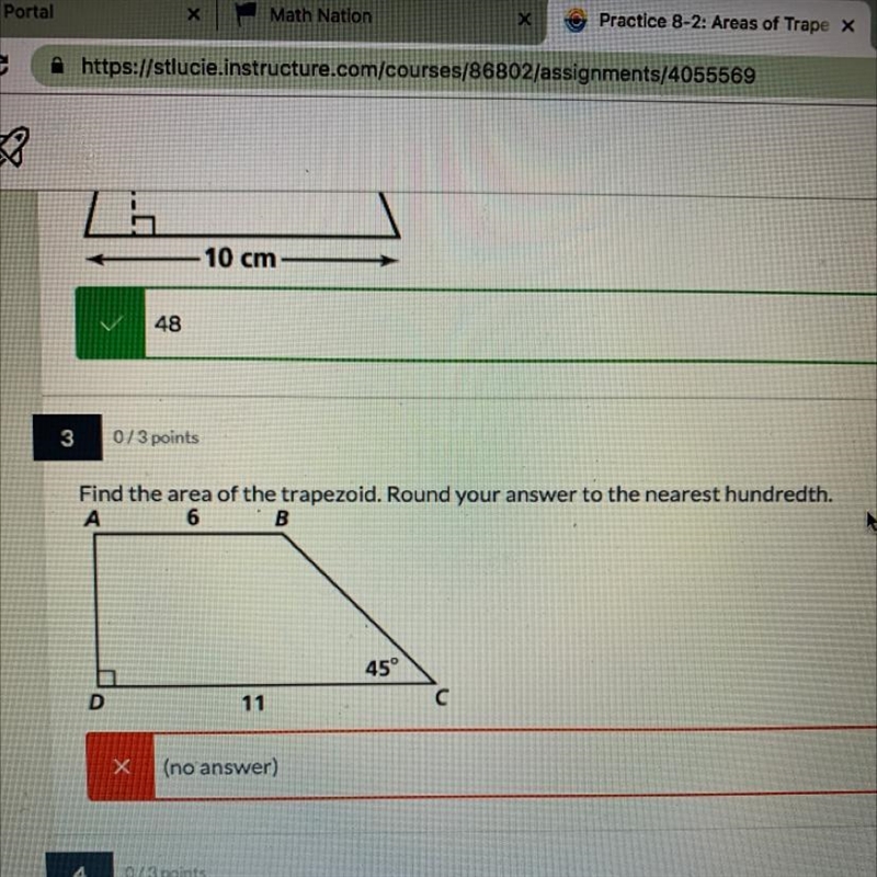 Find the area of the trapezoid. Round your answer to the nearest hundredth.-example-1