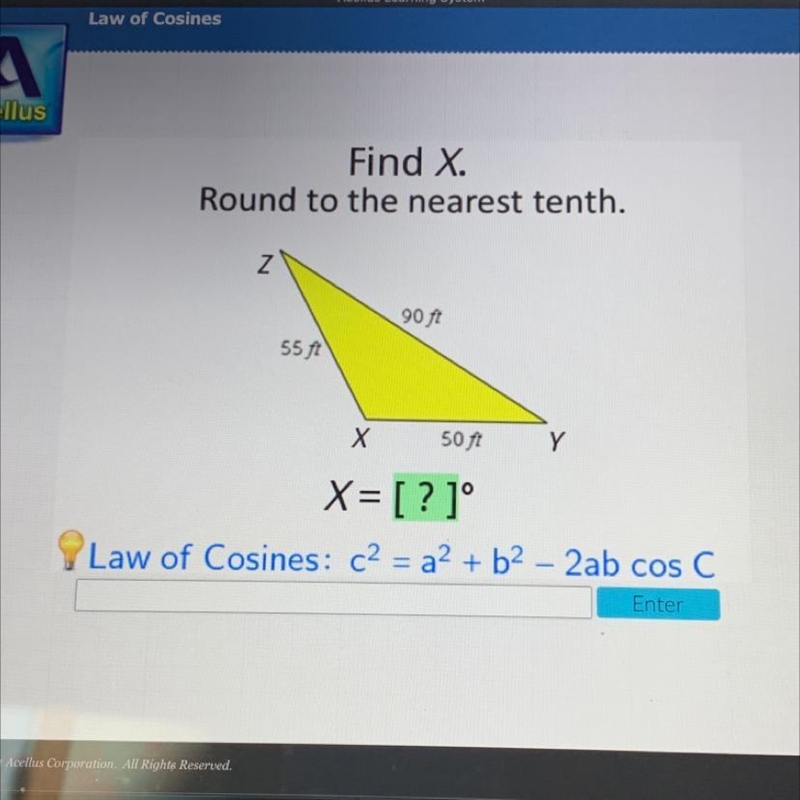 Find X. Round to the nearest tenth.-example-1