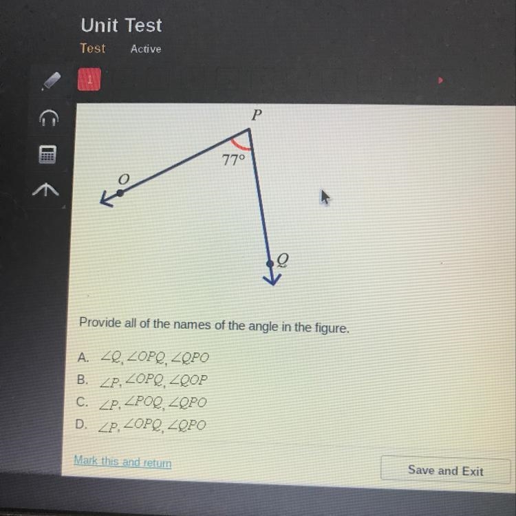 Provide all of the names of the angle in the figure. A. B. C. D.-example-1