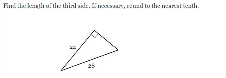 Find the length of the third side. If necessary, round to the nearest tenth-example-1