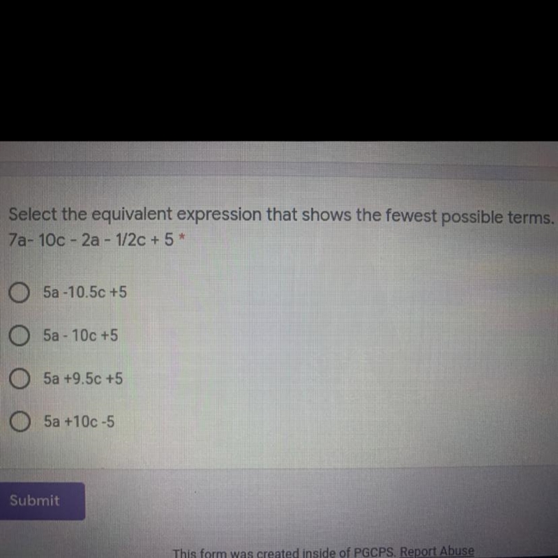 Select the equivalent expression that shows the fewest possible terms.-example-1