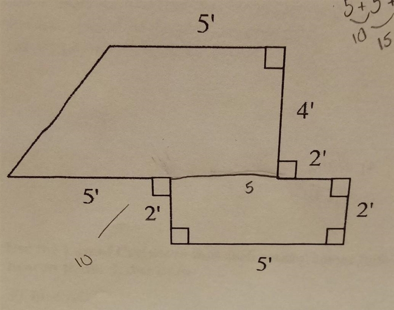 Use ALL of the tools have, to find area and perimeter of this below: ​-example-1