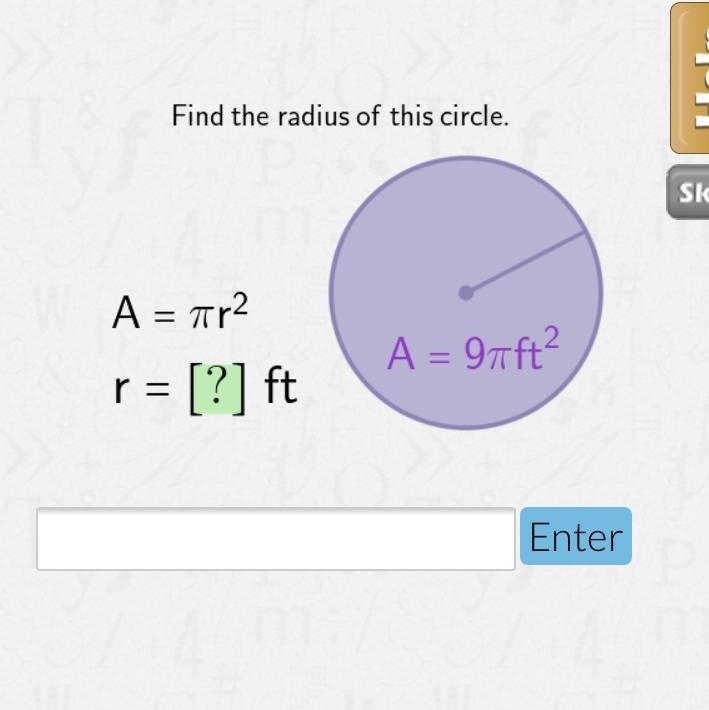 Find the radius of this circle-example-1