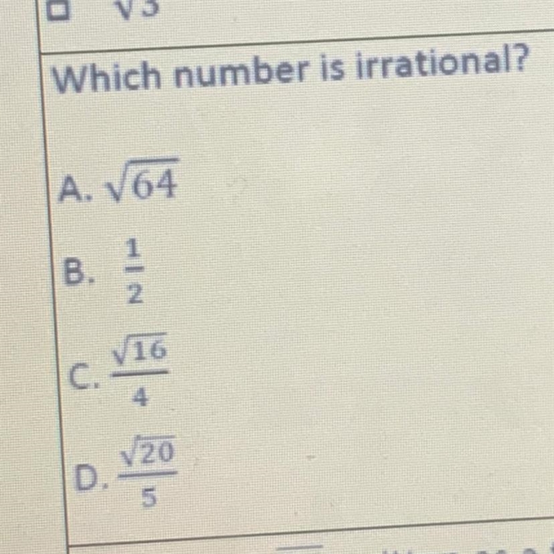 Which number is irrational?-example-1