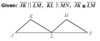 Complete the proof of ∆JKL ≅ ∆LMN, by providing the reason for each of the statements-example-1