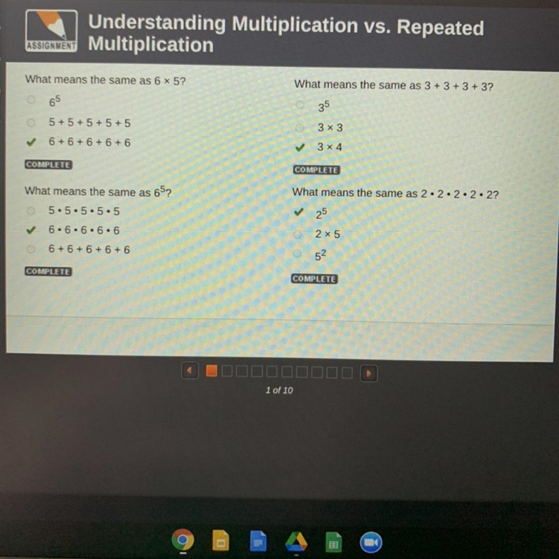 What means the same as 6 x 5? What means the same as 3 + 3 + 3 + 3? 65 35 5 + 5 + 5 + 5 + 5 3 X-example-1