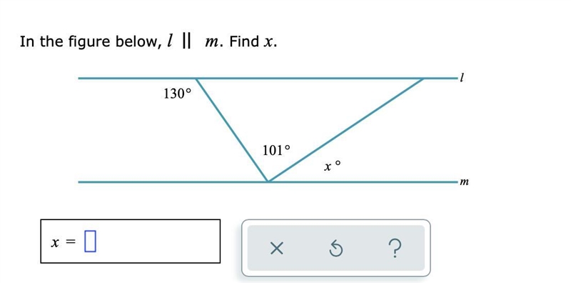 If L // M find the value of X. provide step by step explanation please-example-1