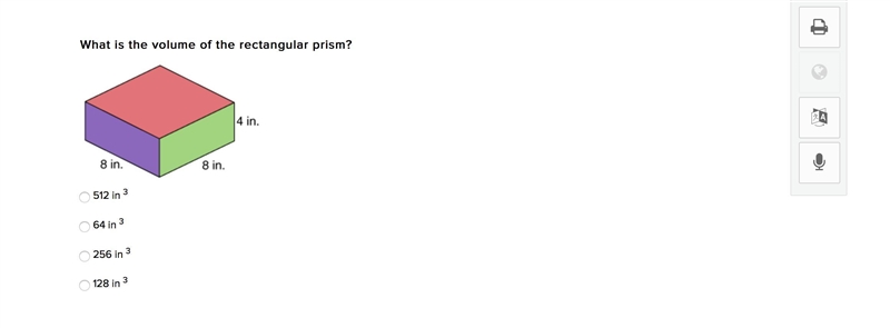 What is the volume of the rectangular prism? 512 in 3 64 in 3 256 in 3 128 in 3-example-1