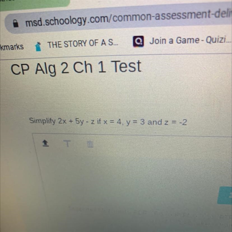 Simplify 2x+5y -z if x=4, y=3 and z=-2-example-1