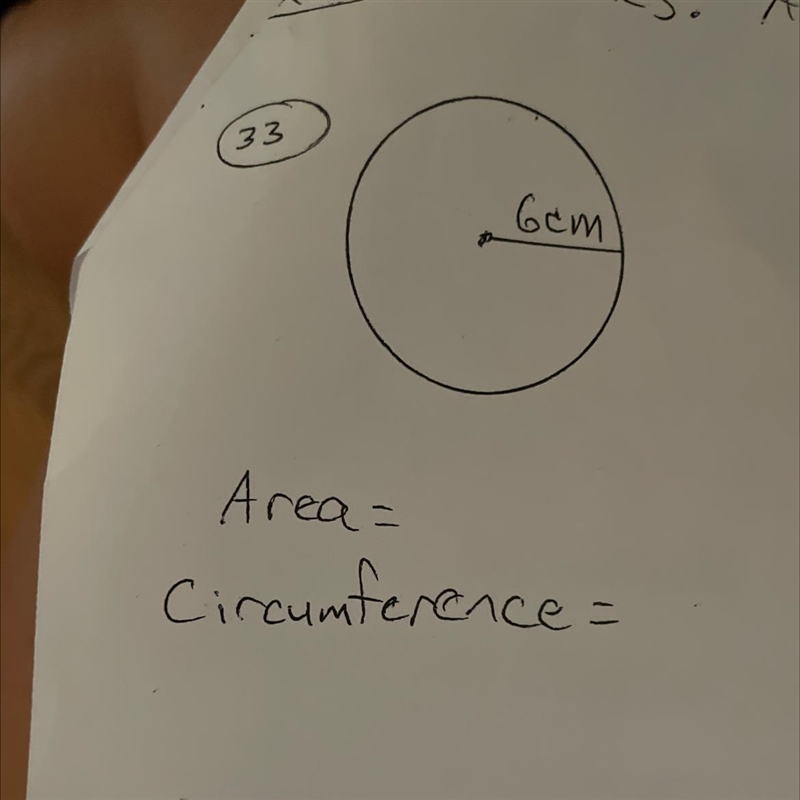 Area and circumference of this circle-example-1