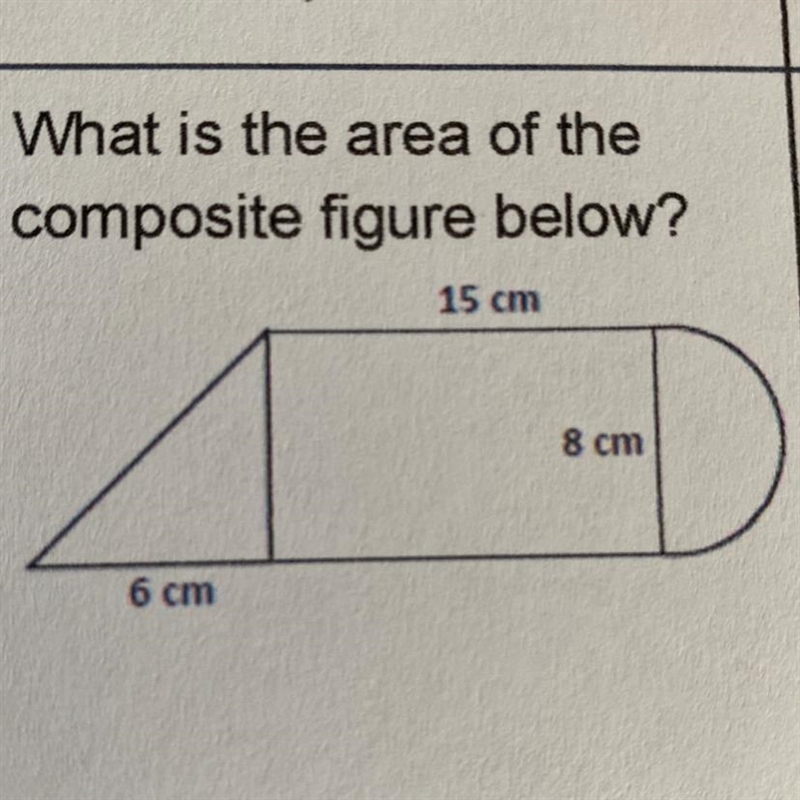 What is the area of the composite figure below? A. 29cm squared B. 163cmc squared-example-1