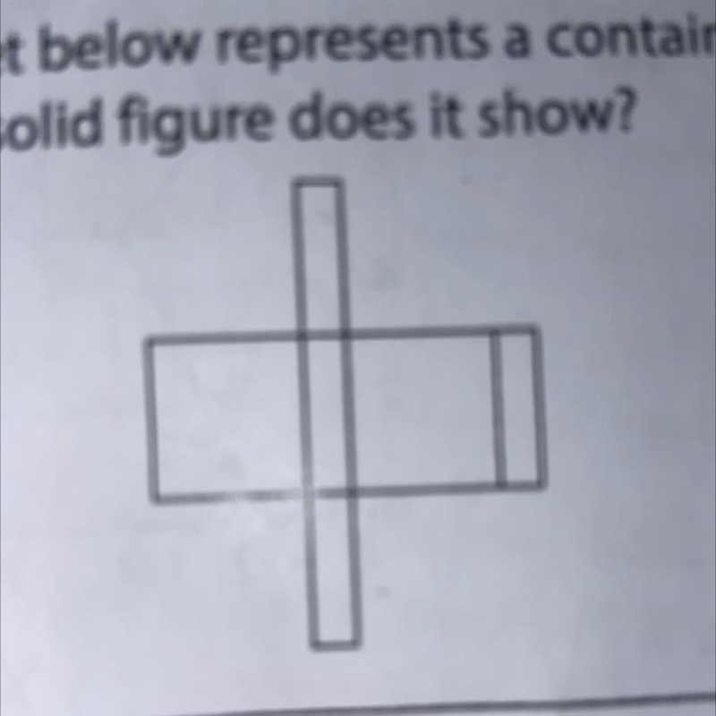 The net below represents a container. What solid figure does it show.-example-1