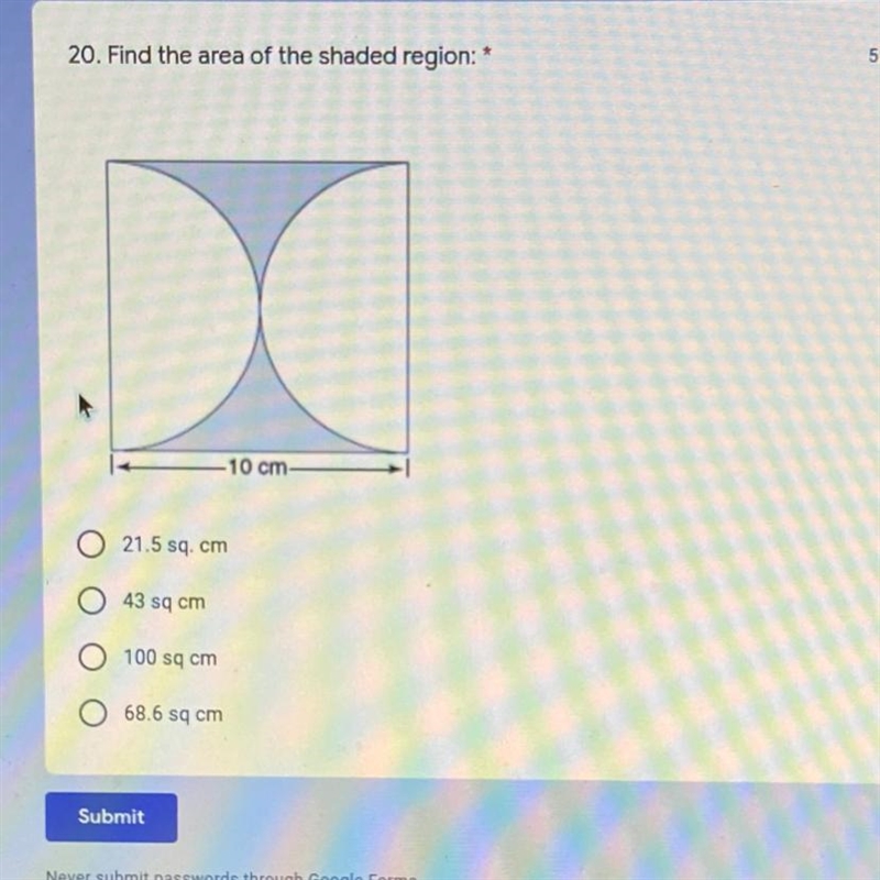 21.5 sq. Cm 43 sq. Cm 100 sq. Cm 68.6 sq. Cm-example-1