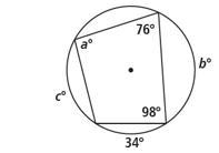 Using the diagram, calculate the values of the unknown variables: a, b, and c.-example-1