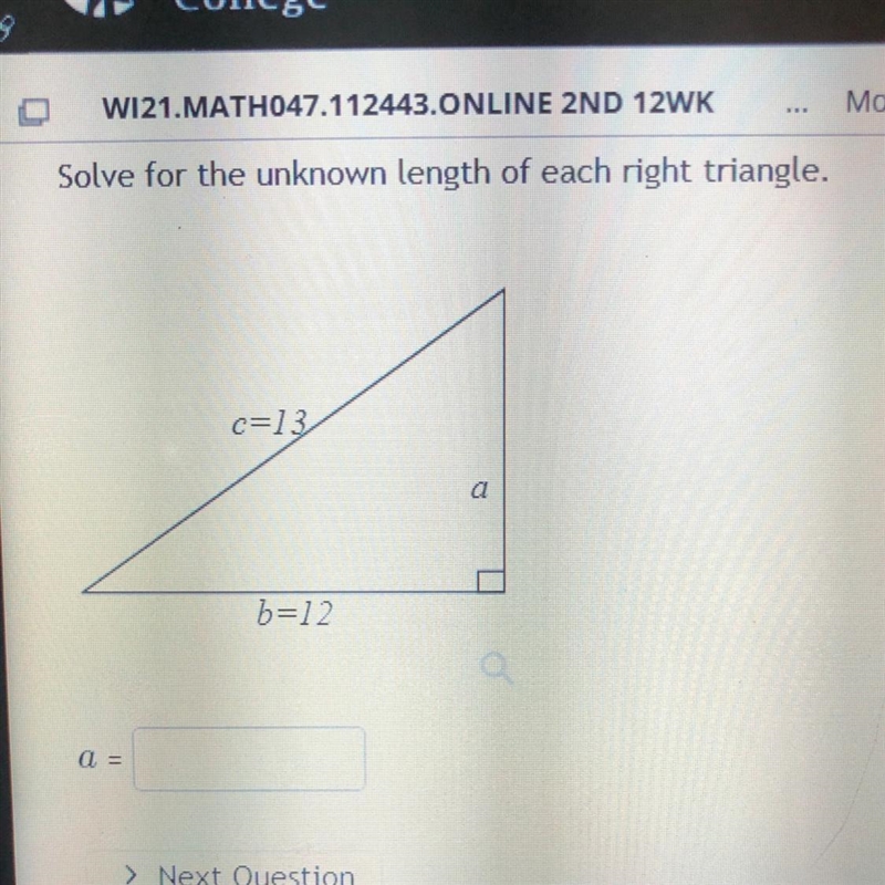 30 points! solve for the unknown length of each right triangle-example-1