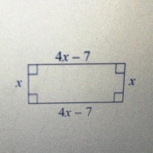 The perimeter of the rectangle shown is 96 feet. Determine the length and width of-example-1