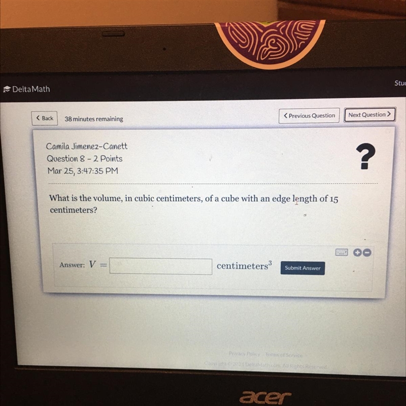 PLS HELP!! What is the volume, in cubic centimeters, of a cube with an edge length-example-1