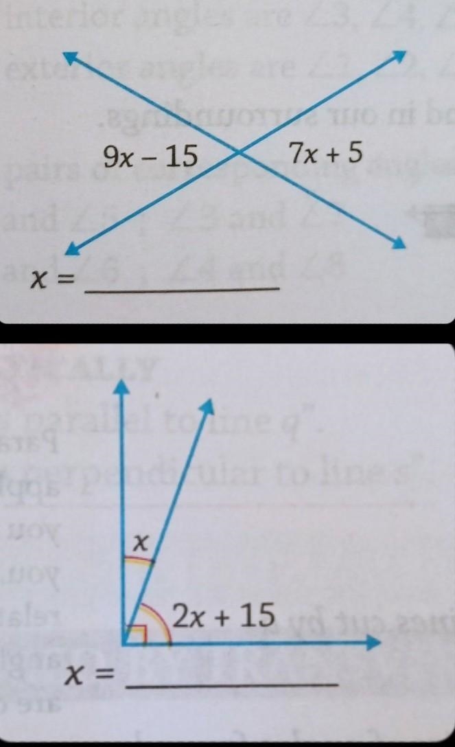 Find the Value of x in each figure. [REFER TO ATTACHED PICTURE]​-example-1