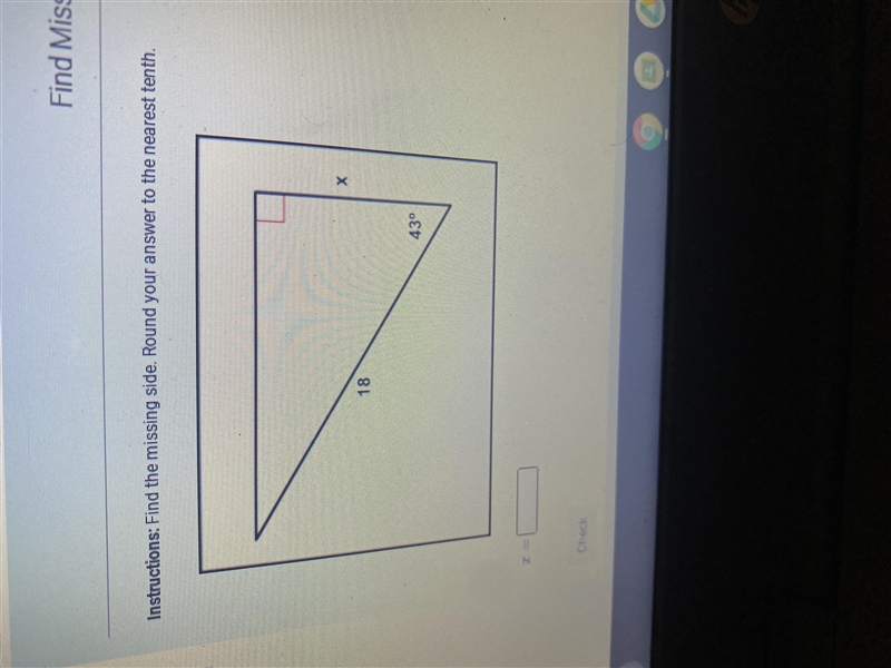 Find the missing side round your answer to the nearest tenth-example-1