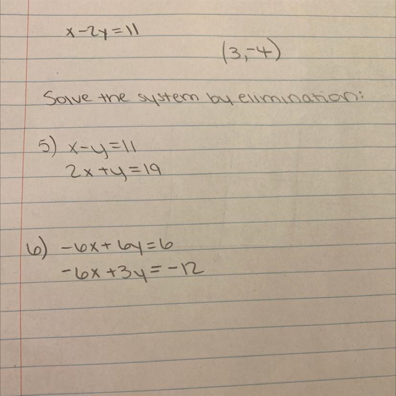 Solve the system by elimination-example-1