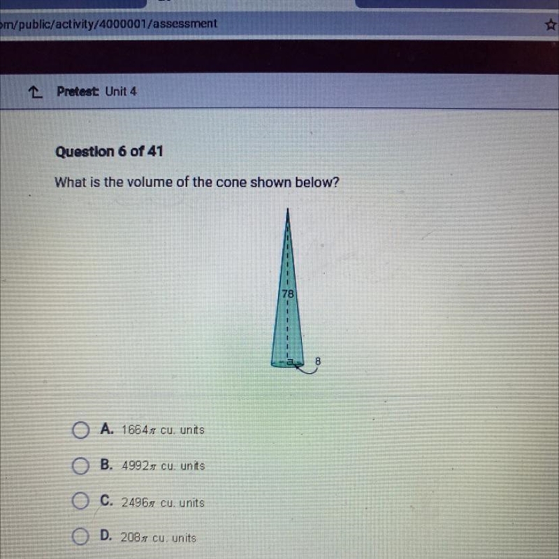 What is the volume of the cone shown below?-example-1