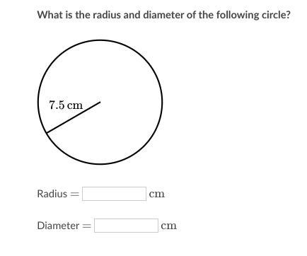 What is the radius and diameter of the following circle?-example-1