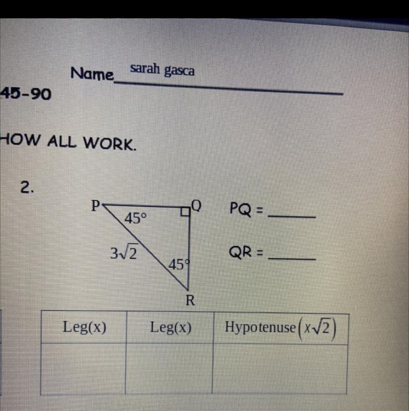 Find the missing sides help with the hypotenuse and legs!!-example-1