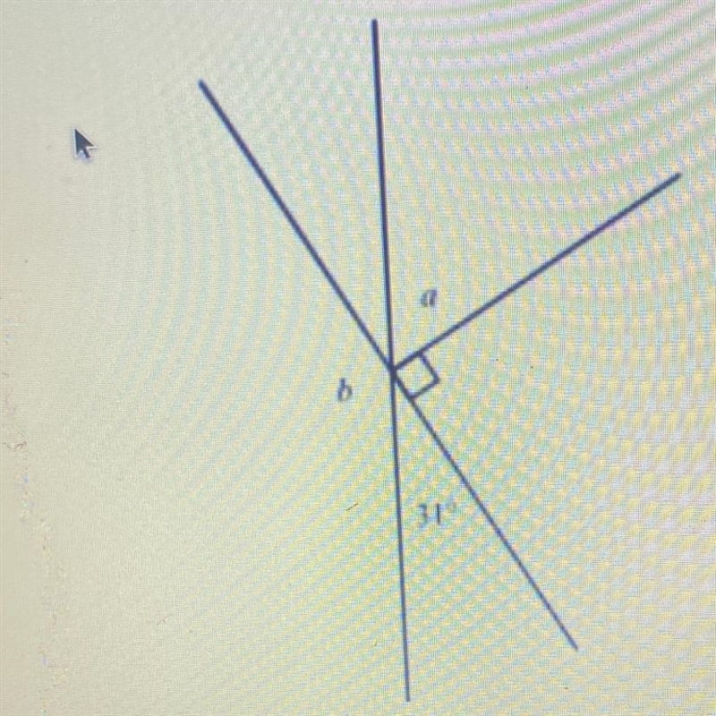 Examine the figure. What is the measure of angle b?-example-1