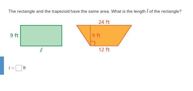 i need help now, The rectangle and the trapezoid have the same area. What is the length-example-1