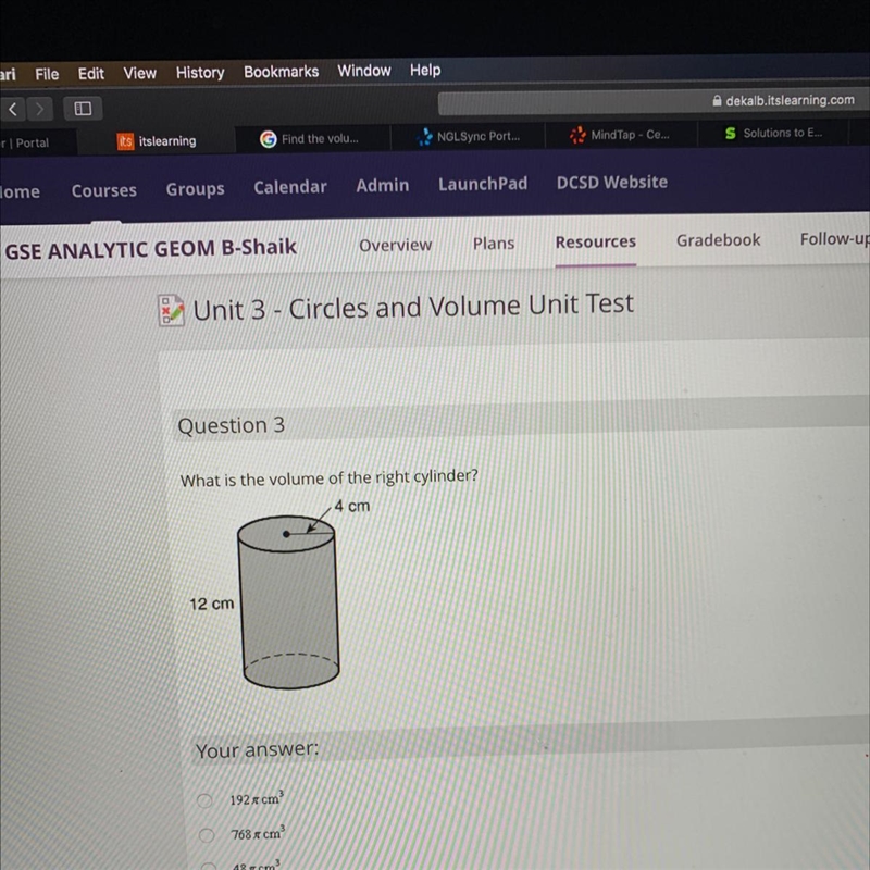 What was the volume of the right cylinder?-example-1