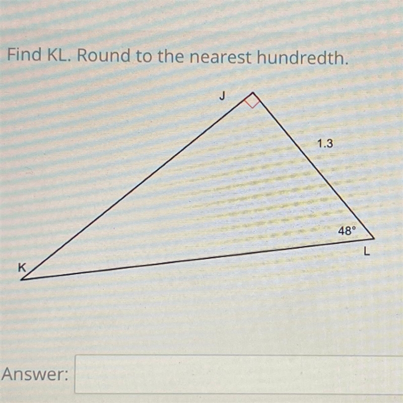 Simple geometry please help Find KL. Round to the nearest hundredth.-example-1