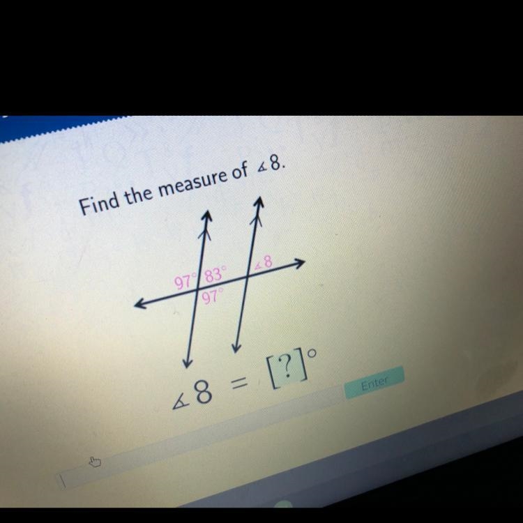 US Find the measure of 48. 48 97/83 97 48 = [?] Enter-example-1