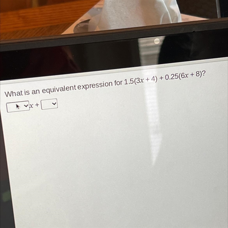 What is an equivalent expression for 1.5(37* 4) * 0.25(Qr+8)-example-1